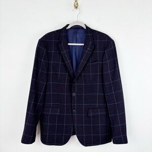 Sand Copenhagen Men’s Virgin Wool Plaid Blazer Sz 52